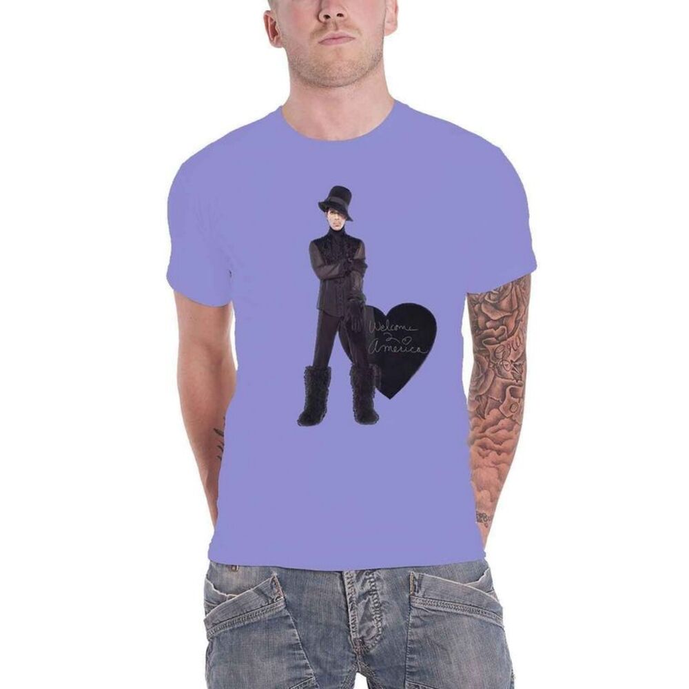 Prince Unisex Adult Heart Cotton T-Shirt / Purple